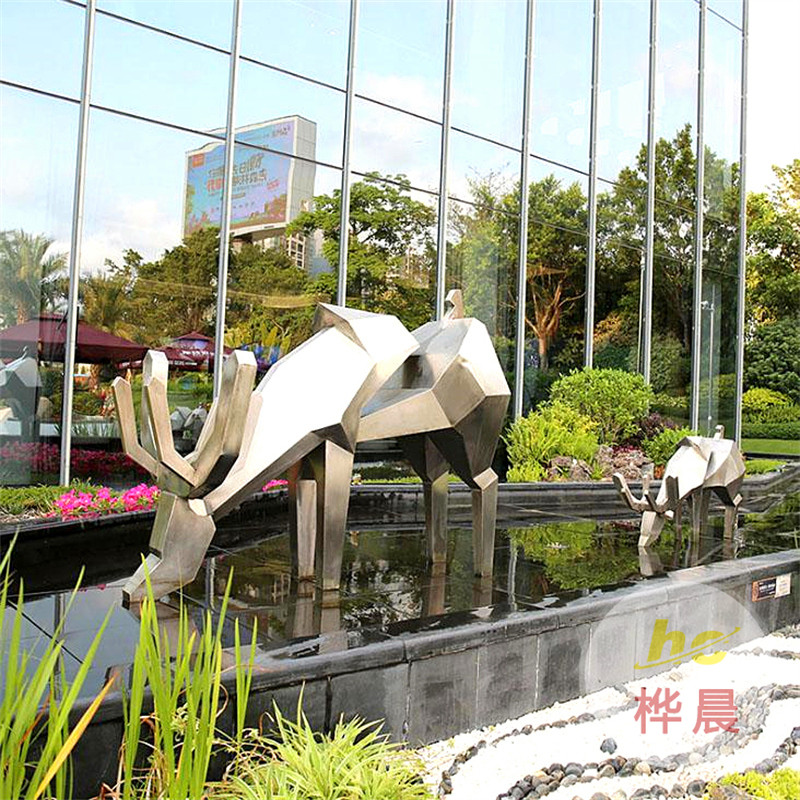 大型不銹鋼雕塑定制工廠戶外園林售樓處鏡面金屬景觀校園落地擺件