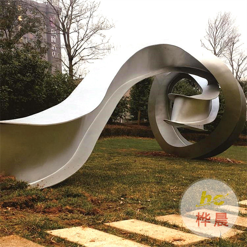 定制不銹鋼雕塑戶外廣場城市地標性雕塑校園景觀鏡面拉絲金屬擺件