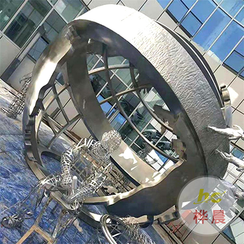 不銹鋼雕塑戶外園林不銹鋼雕塑擺件鏤空球不銹鋼景觀雕塑廠家