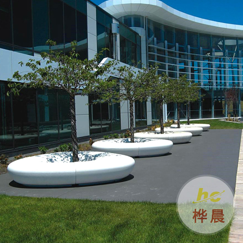 商場(chǎng)玻璃鋼休閑座椅生產(chǎn)戶外公共休息區(qū)創(chuàng)意異型造型花盆樹池坐凳